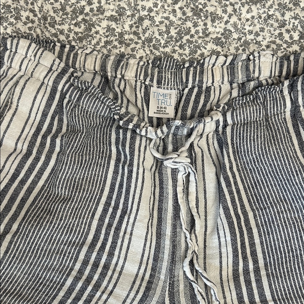 Time and Tru Blue and White Striped Pants